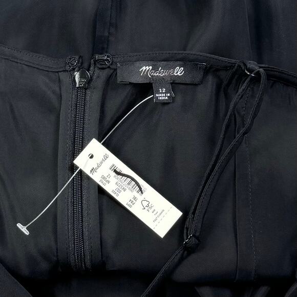 Madewell Dress Womens 12 Black Crisscross High Neck Midi Slip - Picture 3 of 14